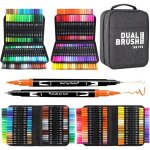 Feutres coloriage 168 couleurs aquamarker feutre stylos double pointe flexible aquarelle pour dessin ...