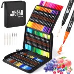 Feutres coloriage 72 couleurs aquamarker feutre stylos double pointe flexible aquarelle pour dessin mandalas ...