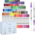 Feutres de coloriage double pointe - ohuhu - 160 couleurs - pointe fine 04 mm - pointe pinceau 1 - 6 ...