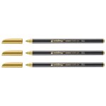 Feutres de coloriage - edding - 1200 - or m�tallis� - pointe ronde - lot de 3