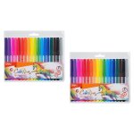Feutres - deli - colorun - lot de 2 pochettes - encre lavable - pointe 2. 0mm - 18 couleurs