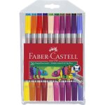 Feutres - faber - castell - double pointes - pochette de 20 - multicolore - enfants 3 +