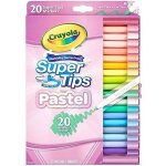 Feutres lavables - crayola - pastel super tips - pointe conique double trait - pack de 20 pices