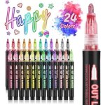 Feutres paillettes - non spcifi - 24 couleurs - pour enfants - cadeau fille - 4 - 12 ans