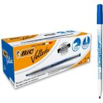 Feutres pour tableau blanc effa�ables � sec pointe conique fine - bic - velleda 1721 - bleu - bo�te de ...