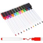 Feutre tableau blanc - noname - 12 pcs - pointe en fibre - capuchon magntique - effaable facilement ...