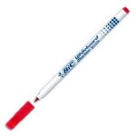Feutre effaable  sec - bic - velleda 1721 - pointe fine - encre rouge - lot de 24