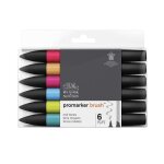 Lot de 6 feutres promarker brush tons moyen - winsor et newton