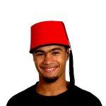 Fez religion - boland - rouge - adulte - chapeau en feutre avec liseré et gland noir Fez religion - boland - rouge - adulte - chapeau en feutre avec liseré et gland noir