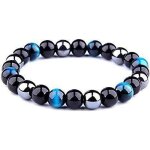Bracelet - fg jewels - triple protection - hmatite - ?il de tigre bleu - obsidienne noire