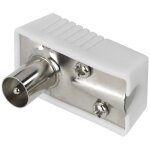 Fiches antenne coaxiales - 75 y - blanc - mle et femelle - 24 mm / 95 mm - universel