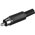 Fiche audio ou vid�o rca m�le � souder noire