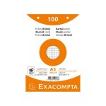 Fiches bristol - exacompta - 100 feuilles - 148 x 21 (a5) - petits carreaux 5x5 - couleurs assorties