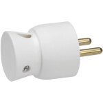 Fiche électrique mâle - 2 phases + terre - sortie basse - blanc Fiche électrique mâle - 2 phases + terre - sortie basse - blanc