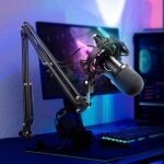 Fifine usb microphone gaming kit dynamiques microphone pour ordinateur avec bouton de silence 8 rgb couleurs ...