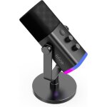 Fifine usb pc microphone condensateur microphone pour mac ps4 ps5 avec contrle rgb touche muette prise ...