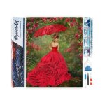 Diamond painting - figured?art - femme  la robe rouge - 40x50cm - kit complet - diamants carrs