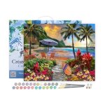 Figuredart peinture par numro adulte avec cadre sous les cocotiers - kit diy numro dart - 40x50cm toile ...