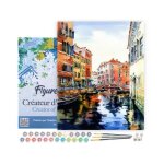 Figuredart peinture par num�ro adulte avec cadre aquarelle de venise - kit diy num�ro dart - 40x50cm ...
