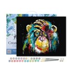 Figuredart peinture par num�ro adulte avec cadre babouin pop art - kit diy num�ro dart - 40x50cm toile ...