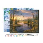 Figuredart peinture par num�ro adulte avec cadre maison de campagne au cr�puscule - num�ro dart - 40x50cm ...