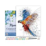 Figuredart peinture par num�ro adulte avec cadre perroquet en plein vol - kit diy num�ro dart - 40x50cm ...