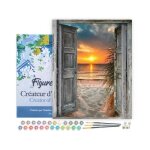 Figuredart peinture par numro adulte avec cadre porte sur la mer - kit diy numro dart - 40x50cm toile ...
