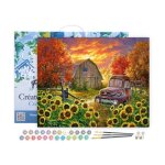 Figuredart peinture par num�ro adulte avec cadre tournesols devant la grange - num�ro dart - 40x50cm ...