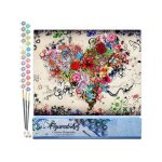 Figuredart peinture par numro adulte coeur de fleurs - kit de loisir cratif diy numro dart - 40x50cm ...