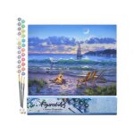 Figuredart peinture par numro adulte vue sur la plage - kit de loisir cratif diy numro dart - 40x50cm ...