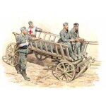 Figurines 2�me guerre mondiale : retour vers larri�re : soldats allemands bless�s et infirmier 1943