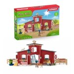 Figurines animaux de la ferme avec accessoires - coffret ranch amricain schleich de 92 pices avec vache, ...