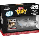 Figurine bitty pop! ride - star wars - han solo avec le faucon millenium