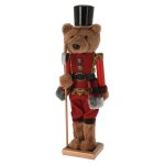 Figurine - casse - noisette ours - ours soldat rouge - 12x9x38cm