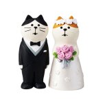 Figurine chat couple mariage - 2 pi�ces r�sine anniversaire saint valentin d�co g�teau mariage aucuneary ...