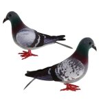Figurines colombes - artificiel - pigeon - mousse - d�coration jardin - r�aliste