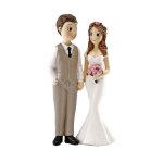 Figurine couple jeunes mari�s homme et femme en r�sine - hauteur : 15. 5 cm
