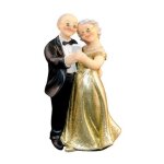 Figurine couple maris - noces dor - selfie - rsine - 118 cm x 67 cm x 59 cm - mixte