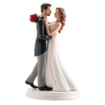 Figurine dcor de gteau - dekora - couple mariage dansant - noir / blanc