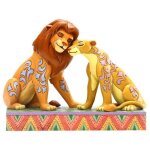 Figurine - disney - le roi lion - simba et nala - jaune orange marron