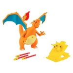Figurine dracaufeu deluxe � fonction 15 cm + 1 figurine pikachu 5 cm bandai pok�mon