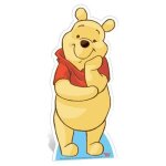 Figurine gante - winnie lourson - dcoration en carton - taille relle - mixte - jaune