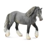 Figurine cheval : jument shire horse gris