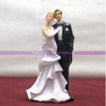 Figurines de mariage - unique - couple de maris en rsine - 26 cm - dcoration festive - nacr