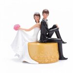 Figurines de mariage - unique - couple de mari�s en r�sine - hauteur 16 cm - d�coration de g�teau - mixte ...
