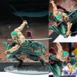 Figurine one piece zoro collection 3000 pi�ces - jouet japonais pvc 21cm - mixte vert
