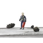 Figurine pompier bruder avec casque gants et accessoires - 107 cm