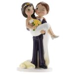Figurine r�sine couple mariage complice 16cm blanc