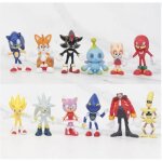 Figurines - generique - sonic - lot de 12 - plastique dur - 3 � 6 cm