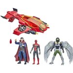 Figurines spider - man docteur strange et vautour avec jet araigne et projectiles - marvel